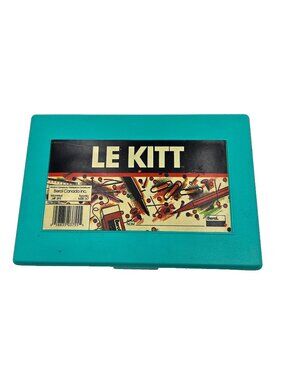 Vintage Le Kitt Teal Blue Plastic Pencil Case Box Berol Canada 1990s Nostalgia